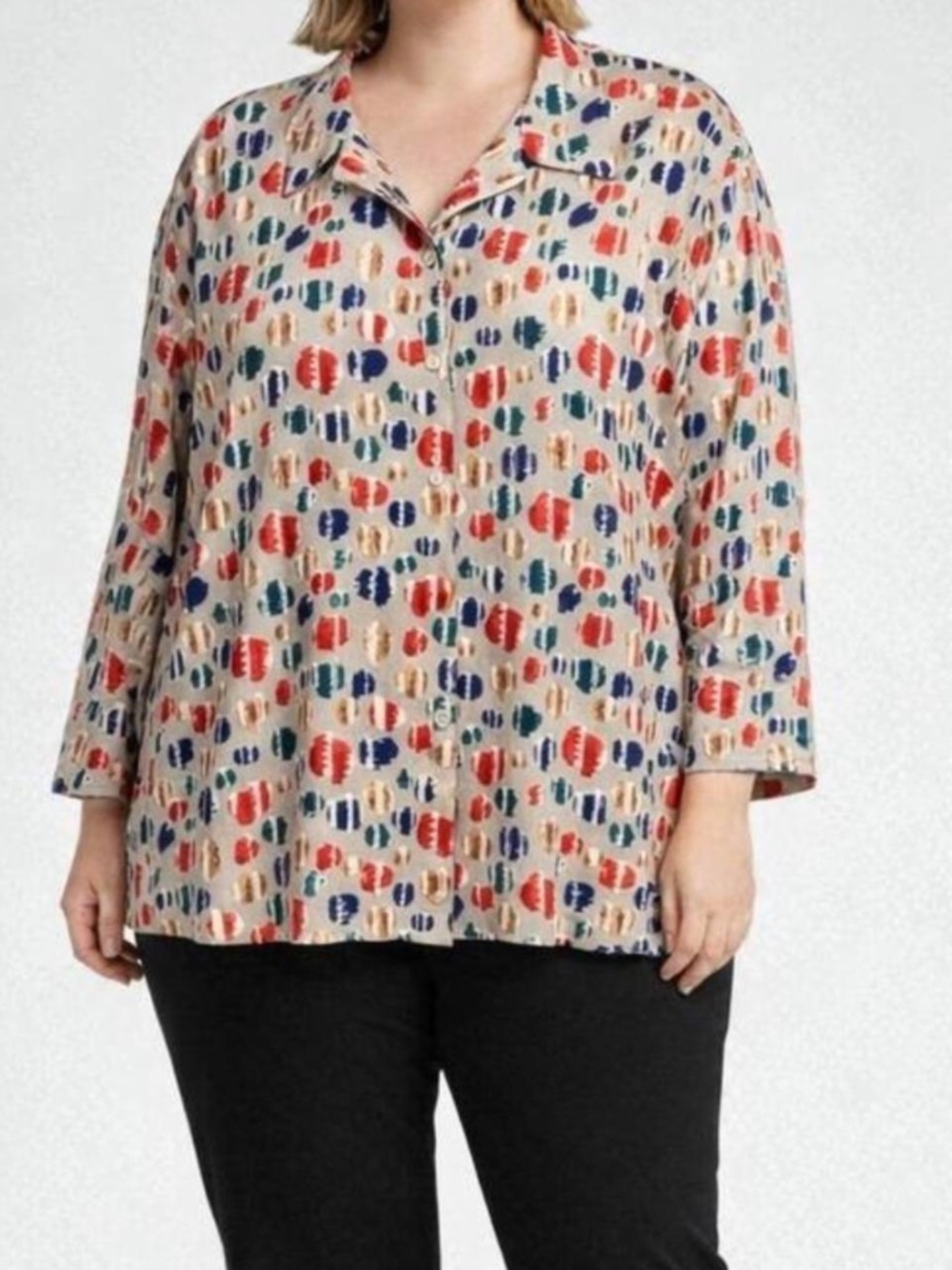 Vintage Vera Bradley Multicolor Blouse Ladybug Label Plus Size 20W
